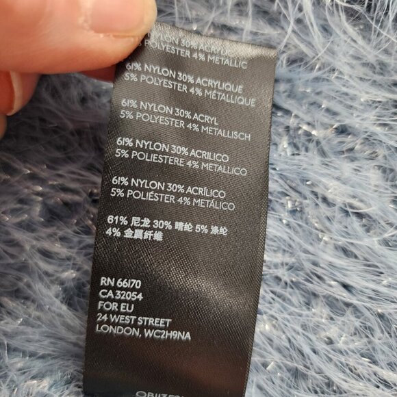 ANTHROPOLOGIE Larkin Shimmer Fuzzy Cardigan Blue - Picture 6 of 6